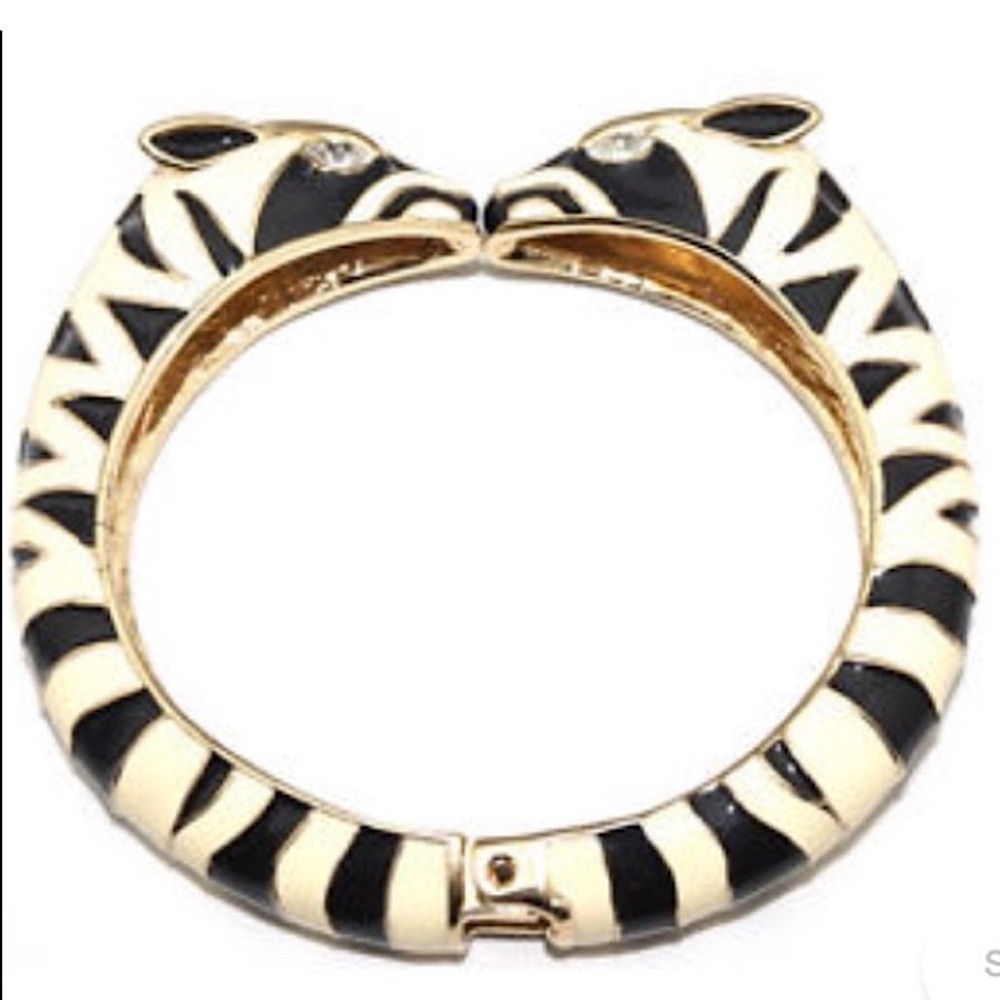 Stella & Dot Kalahari Zebra Hinged Cuff Bracelet